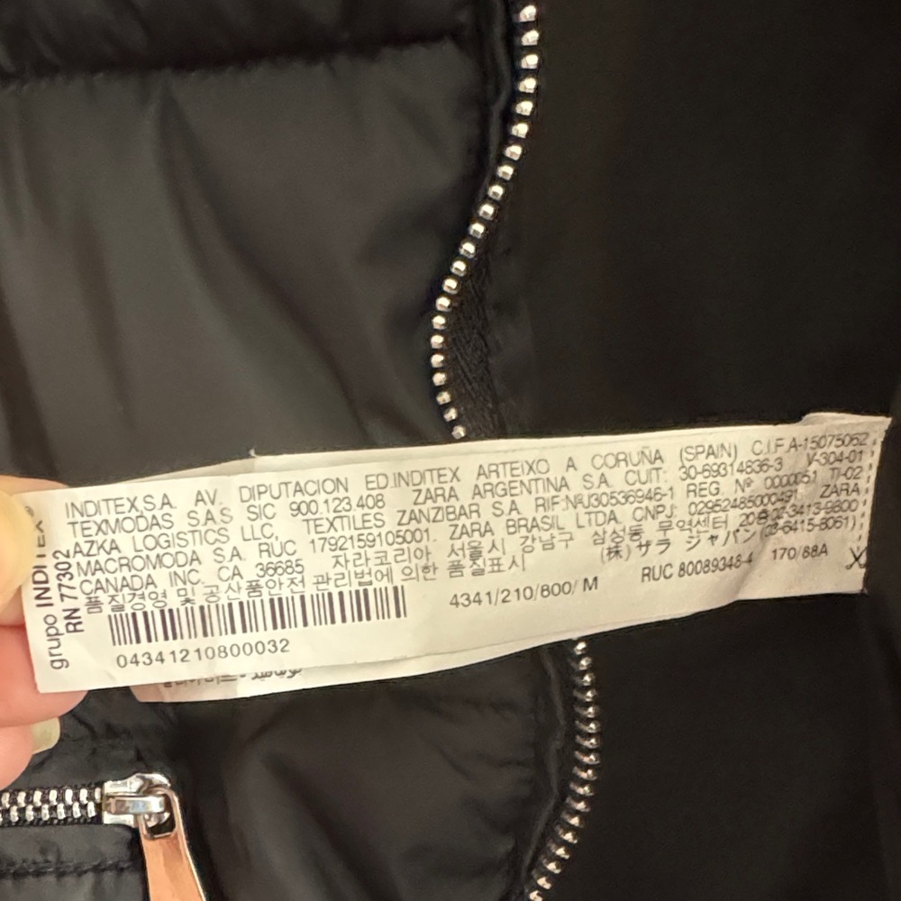 Zara Black Hooded Puffer Jacket - Picture 10 of 11